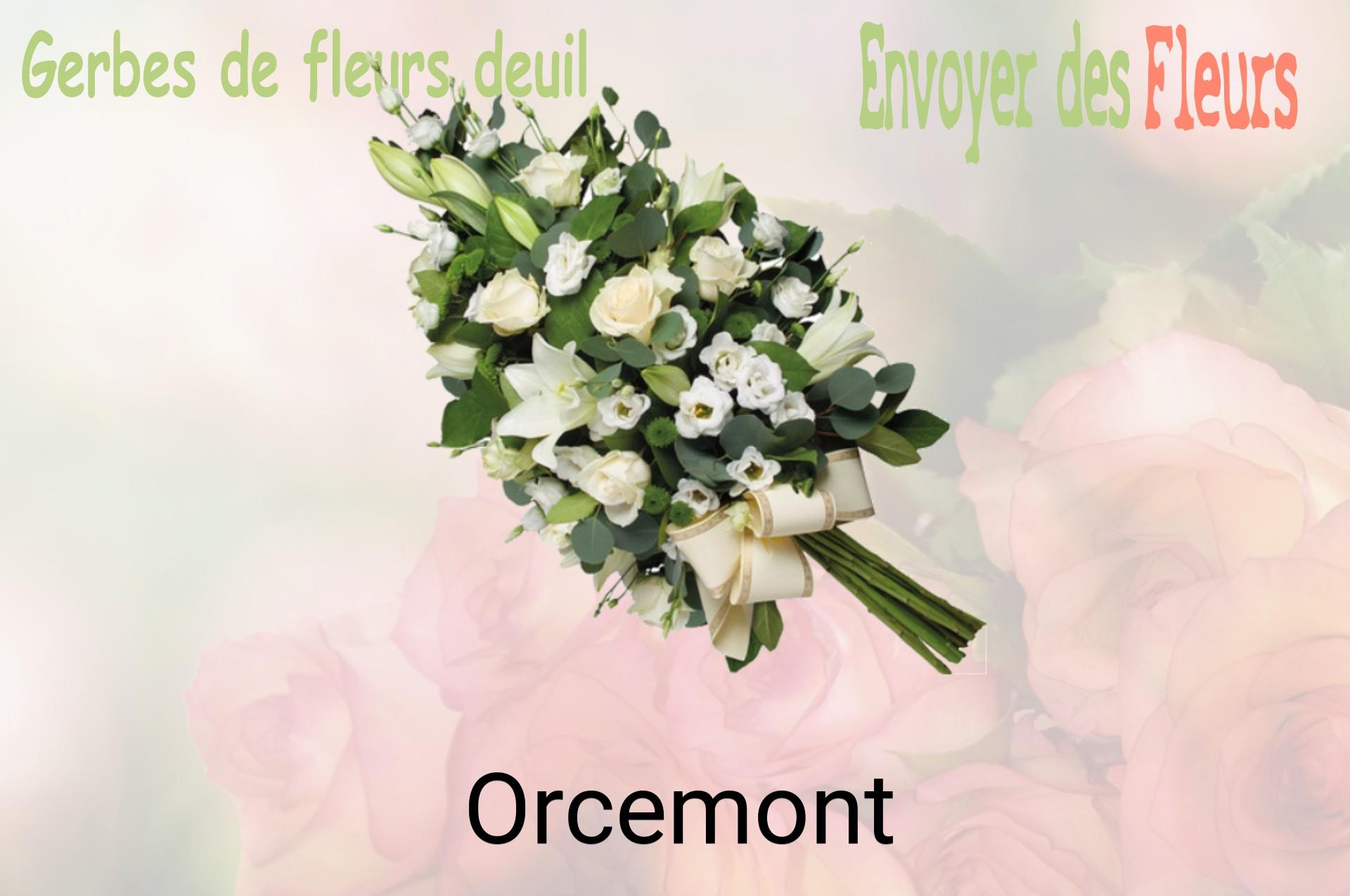 Gerbe de fleurs de deuil livrée à Orcemont